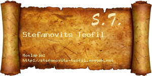 Stefanovits Teofil névjegykártya